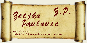 Željko Pavlović vizit kartica